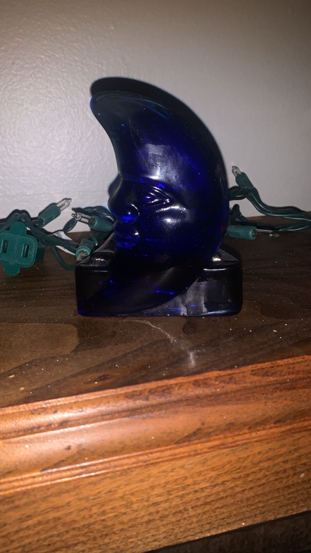 Colbalt Blue Stars And Moon Candle Holder