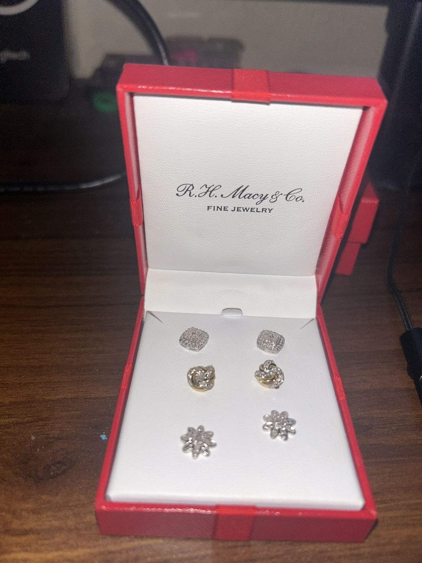 Real Diamond Earrings Set