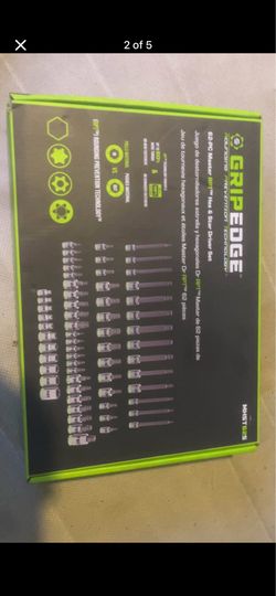 GripEdge 62 piece hex & star driver set