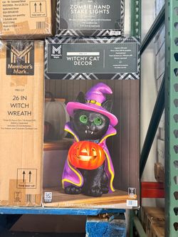 Members Mark Pre-Lit Witchy Cat Decor Brand New In Box