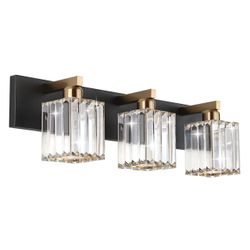 She’s home  Modern 20.87 in. 3-Lights Black Bathroom Vanity Light 