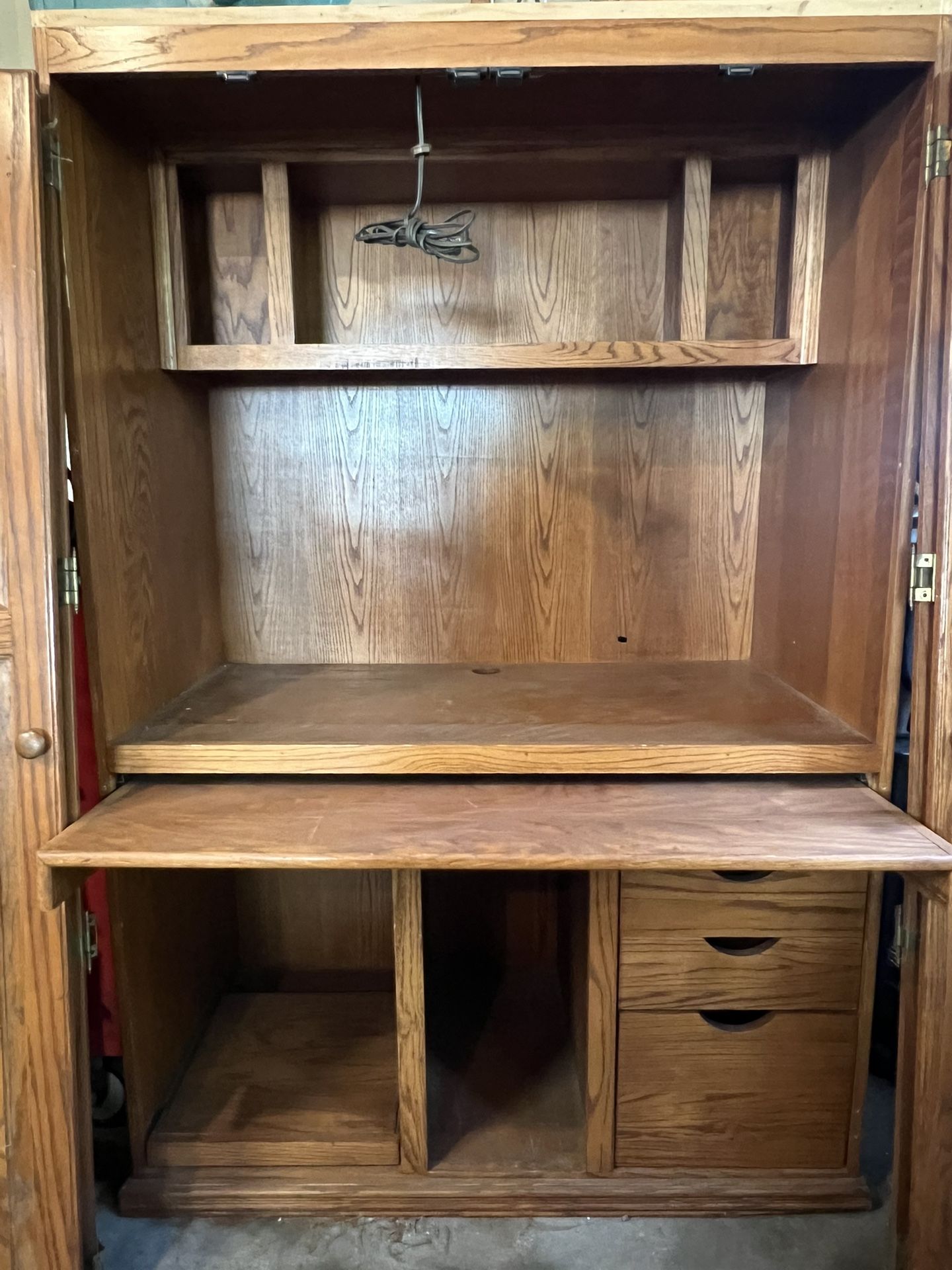 Oak Computer Armoire