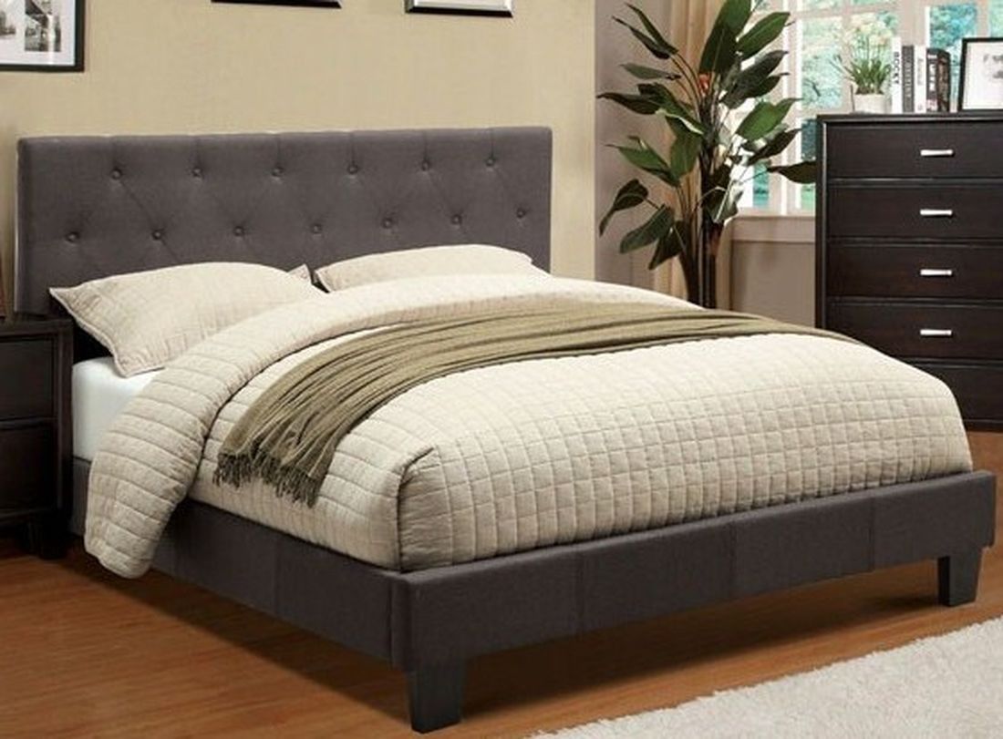 Brand New Grey Or Biege Linen King Or CA King Platform Bedframe + 11
