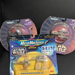 Vintage Star Wars Micro Machines Bundle - Sealed Galoob Die-Cast & X-Ray Fleet