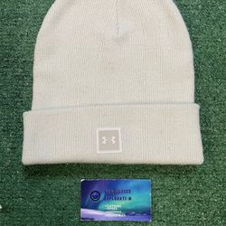 Under Armour white halftime beanie