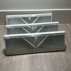 Baseboard Register 15 Inch (Duct Opening Size) 3 Pack White Register Vent Cover Baseboard Diffuser Steel Vent for Floor Wall Corner Vent Air Register