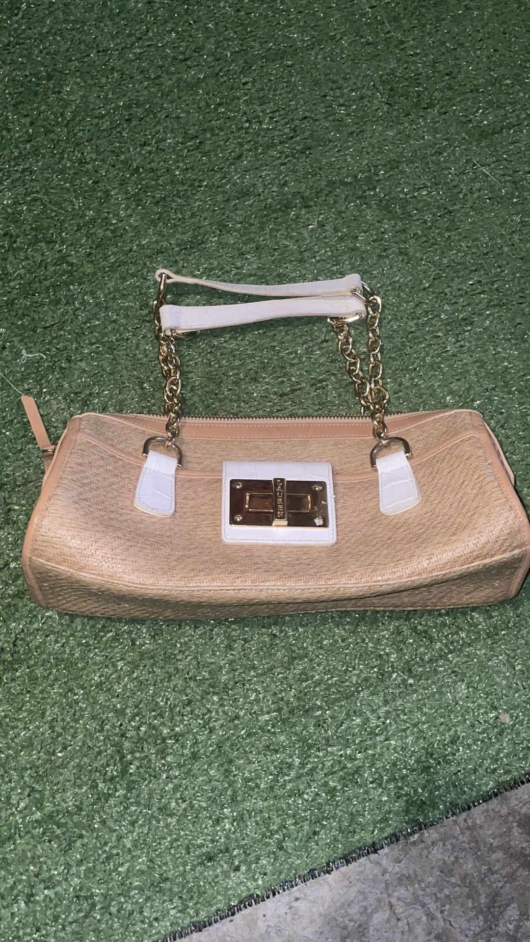 Ralph Lauren Gold Chain Basket Shoulder Bag Limited Classic Elegant Design