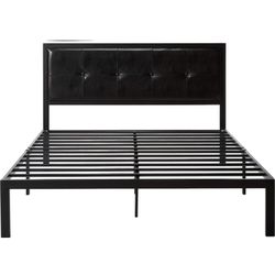 New Queen Size Platform Bed Frame With Headboard 