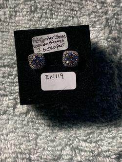 Moissanite and sterling silver earrings