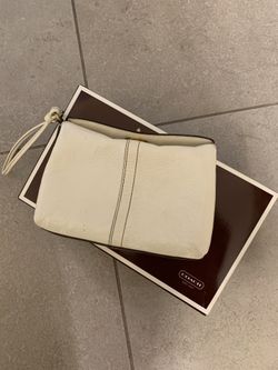 Authentic Cream Coach wristlet