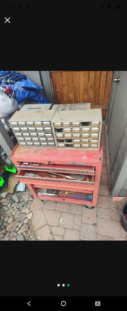 Old Rolling Tool Box With Tools And More