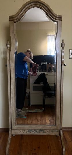 Vintage French Provincial Chevel Floor Mirror