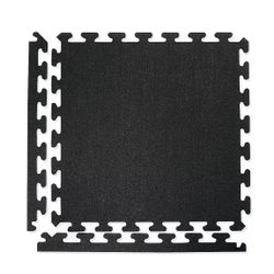 Rubber Gym Tiles - 23 x 23", Black - 6 Pieces