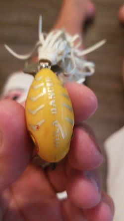 Vintage hula dancer white skirt wooden glass eye