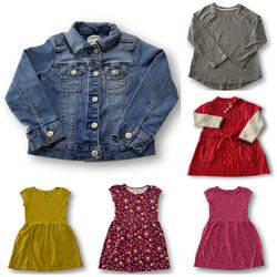 Girls 5T/5 bundle, NWOT EUC, Lot of 6, Mixed Brands, Dresses, Jean Jacket, Shirt