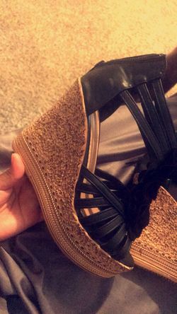 Black cute wedges