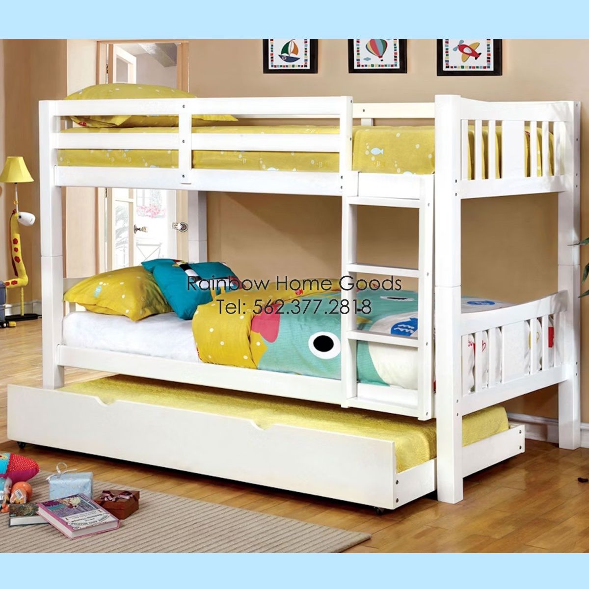 Twin / Twin Bunk Bed With Trundle 