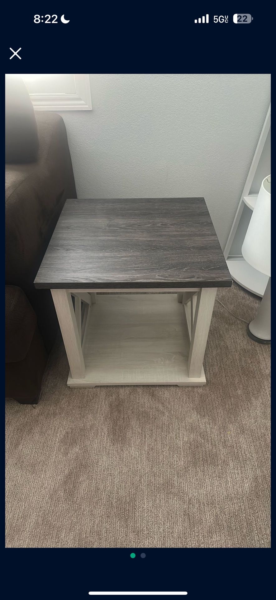 Coffee Table/ End table Set, Grey/white, Wood