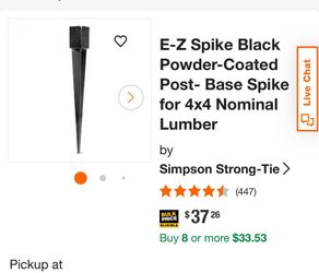 Set of 4 post - base spikes
