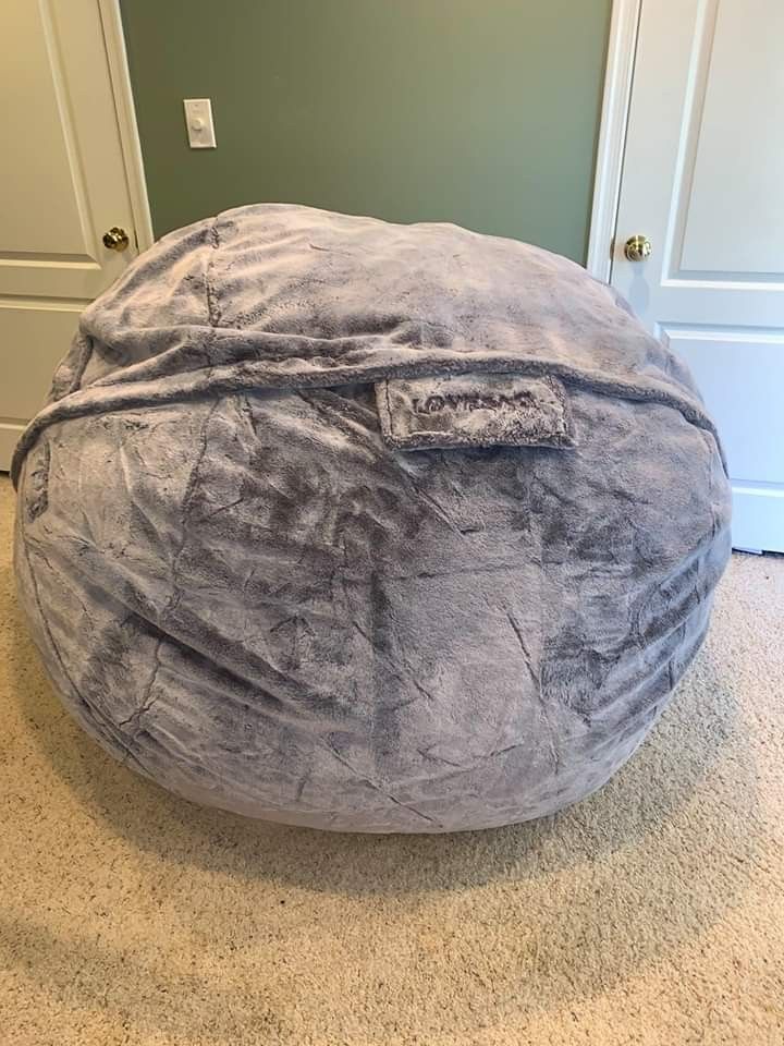 Like New Lovesac The Big One bean bag in Wombat Phur cover