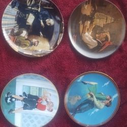 Norman Rockwell 4 Plates NEW