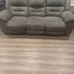 Worn Leather Couch And Loveseat(recliners)