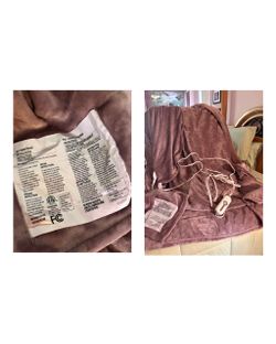Soft Heated Electric Blanket w/ Controller – Mauve Brown