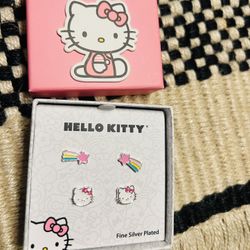New Hello Kitty Earrings Set Of 2 New In A Box $$$35 Firm On Price