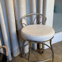 Chrome Contour Back Vanity Chair