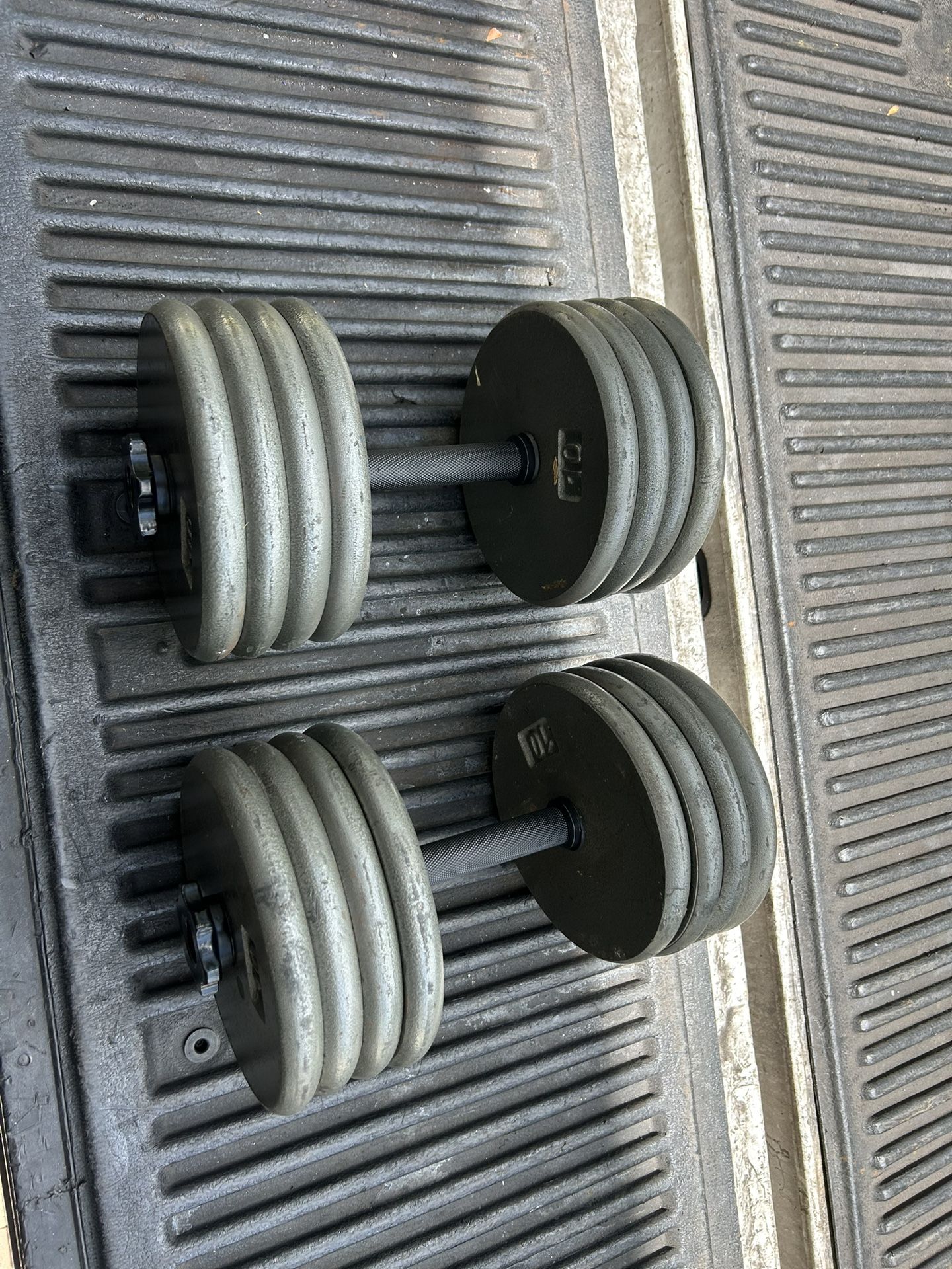 85lbs adjustable dumbbell pair home gym (170lbs in total) only 10lbs increments home gym complete