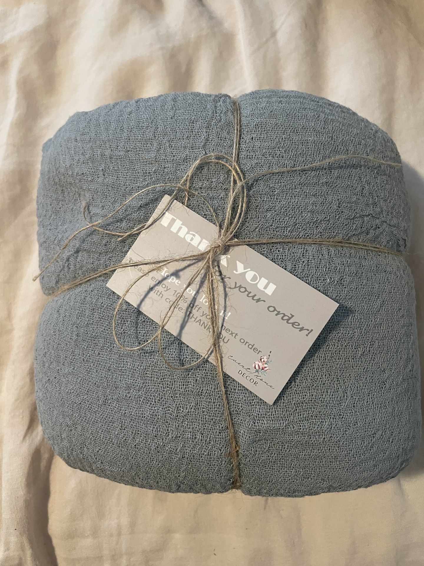 36 Ft Dusty Blue Cheesecloth Table Runner Brand New