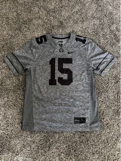 MENS NIKE OHIO STATE OSU BUCKEYES GRIDIRON GREY EZEKIEL ELLIOTT FOOTBALL JERSEY