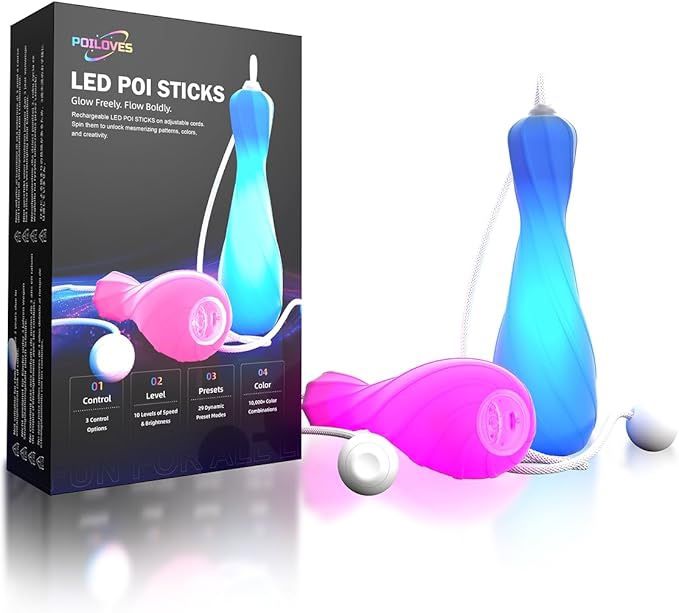 LED Poi Sticks 241 Modes & Music Sync |