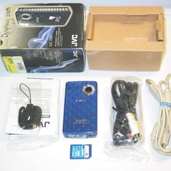 JVC Picsio GC-FM1 1080p HD Video compact Camcorder 8MP Still Camera 2GB SD Card