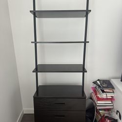 Dark Brown 4-Tier Ladder Shelf Bookcase