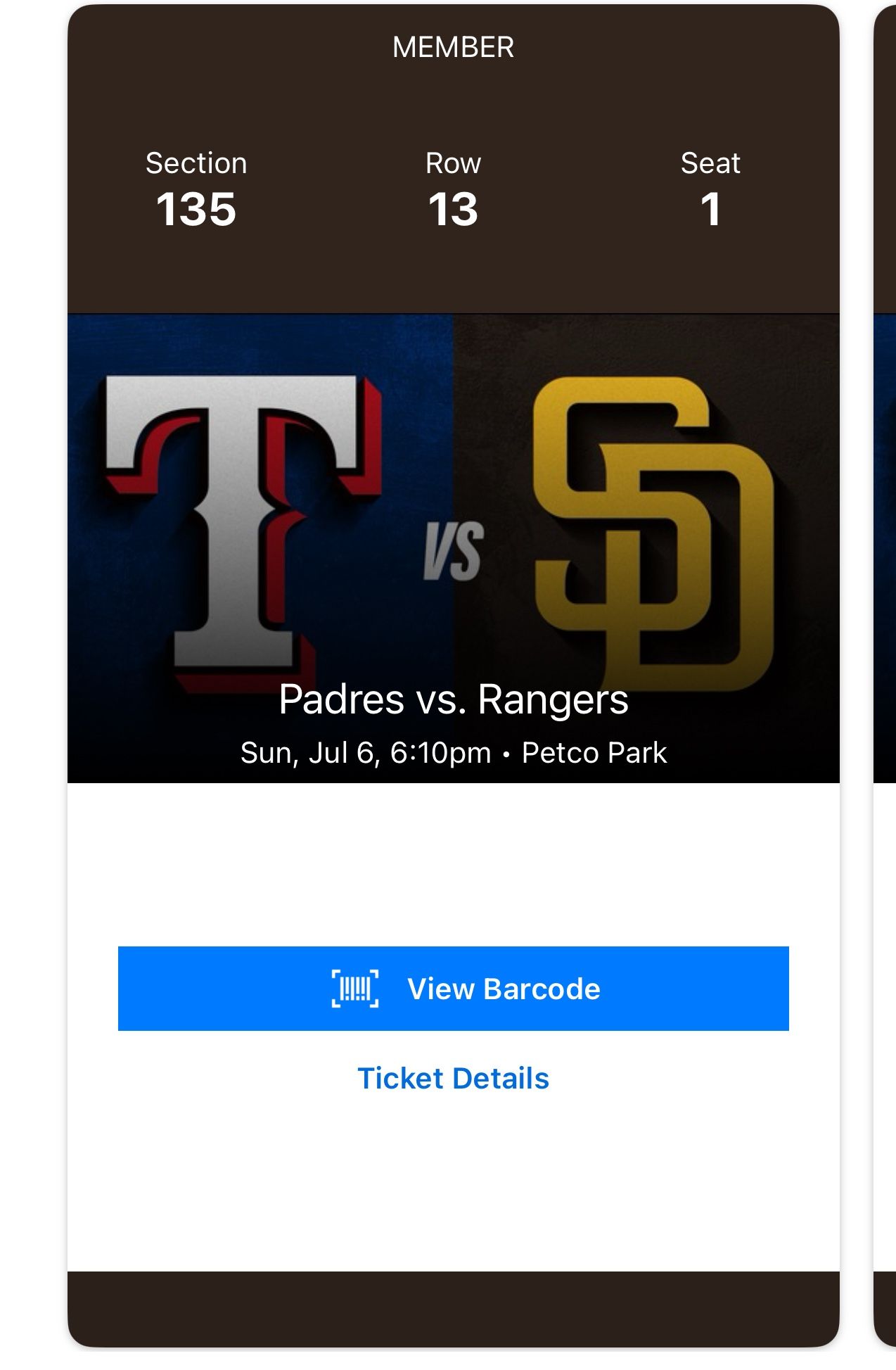 Padres Vs Rangers SUNDAY (7/6)