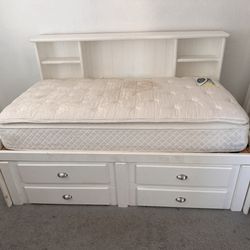 Twin bed with Storage and Shelves