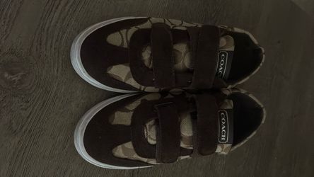 COACH Brown Signature Monogram Sneakers Size 7.5
