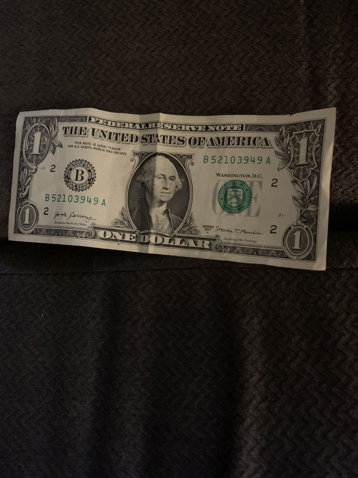 One dollar bill