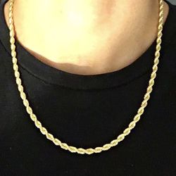 Gold Chain Rope Chain 20in 4mm