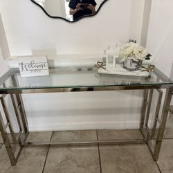 Table With Silver Details. 