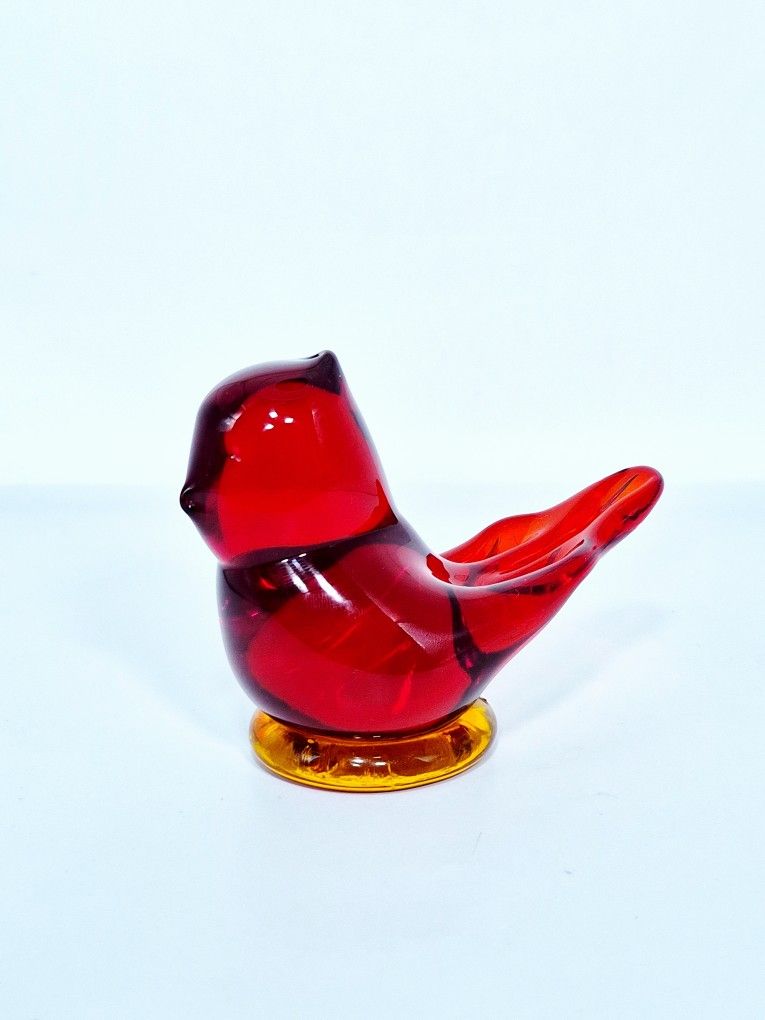 Vintage blown glass figurine "Cardinal of Love"