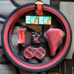 NEW Bicycle Bmx Parts Bundle 24" Red
