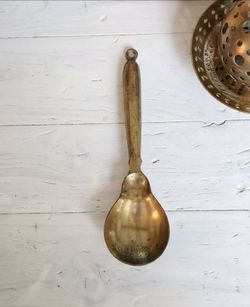 Nice Unique Antique Brass Spoon w/Patina