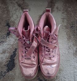 Pink Shinny High top Sneakers
