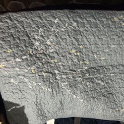 Light Blue Quilted Throw
