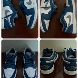Size 8 - Jordan 1 Low True Blue/Cement- White