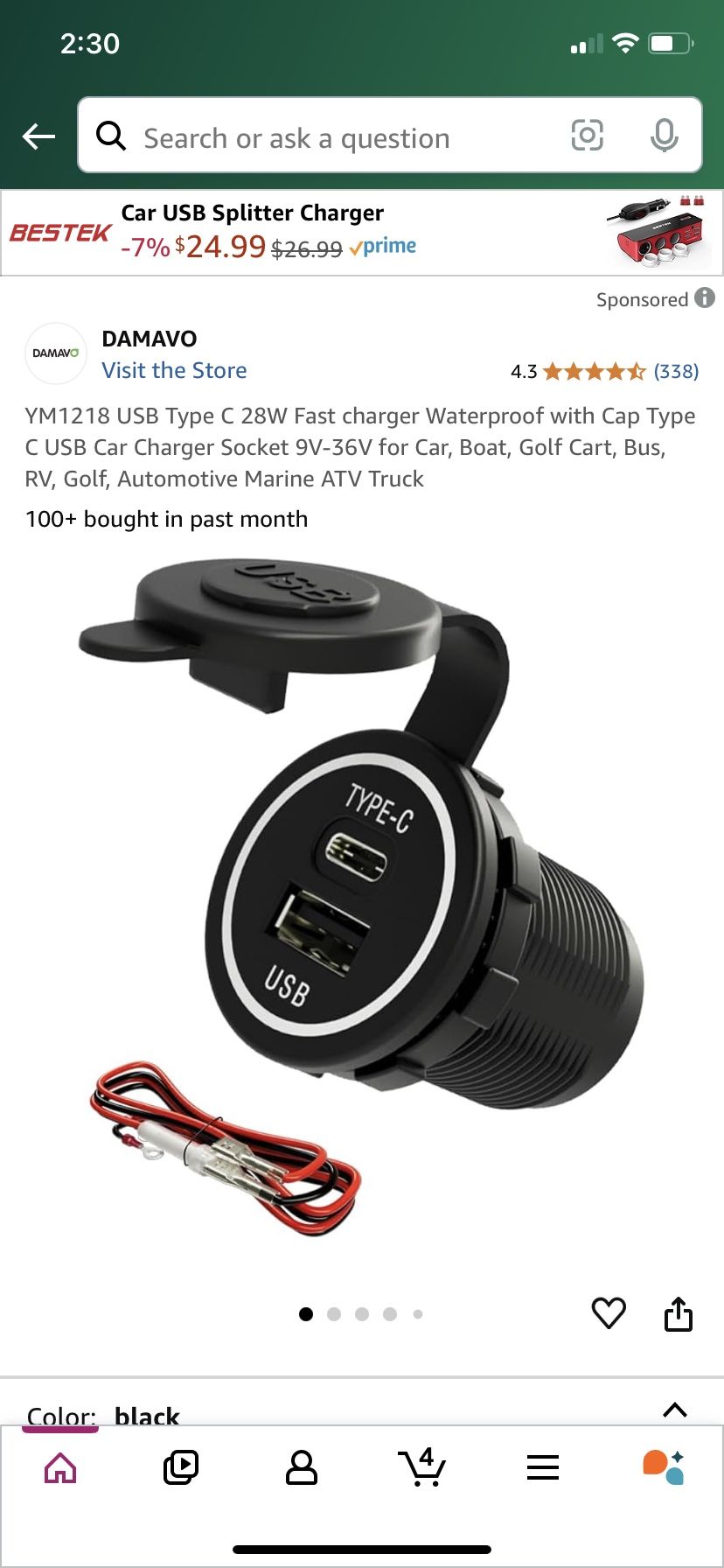 Fast Charge USB Socket