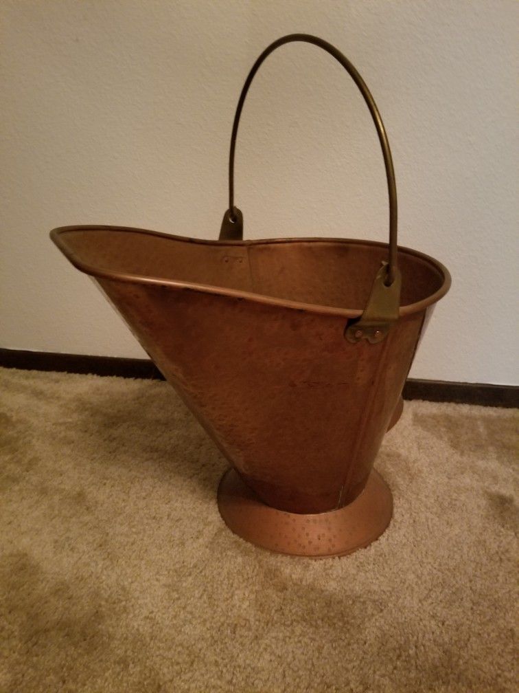 Vintage Copper Fire Place Ash Bucket