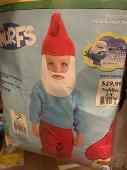 New Smurf Costume 2-4 T Includes The Beard